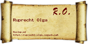 Ruprecht Olga névjegykártya