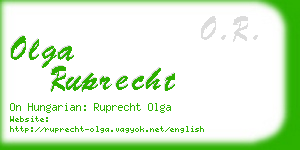 olga ruprecht business card